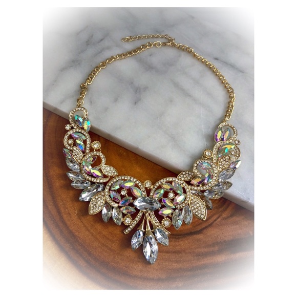 Jewelry - AB Crystal Gold Statement Necklace